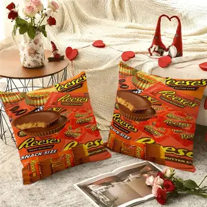 This Reese's Peanut Butter Cups pillow cover is soft and fluffy, adding a warm atmosphere to the sofa and bedroom, instantly upgrading the home grade, Christmas and Halloween gifts
