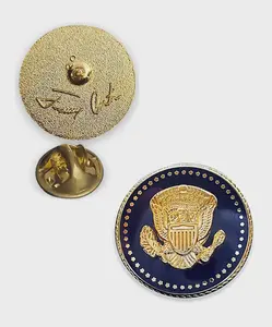 President Jimmy Carter Signature Blue Cobalt 24k Gold Plated Presidential Lapel Pin