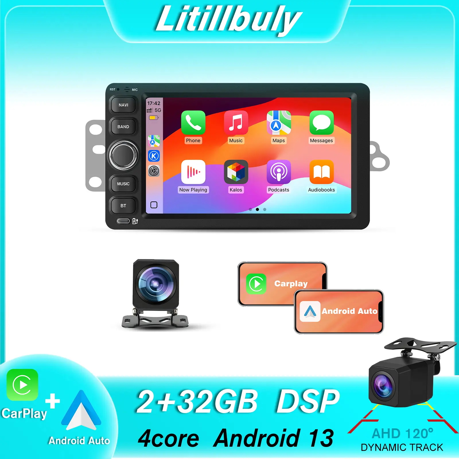 Car Stereo for Chevrolet GMC Hummer touch screen has Android Auto Wireless Carplay, Bluetooth WIFI supports GPS Navigation