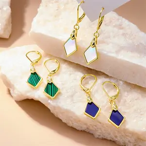 ALEXCRAFT Mother's Day Gifts: 14k Gold Plated Gemstone Drop Earrings, Fashionable Teardrop Shape, Hypoallergenic & Affordable Luxury Gift for Women, Niche Style, Trendy Birthday Present，accessories for women