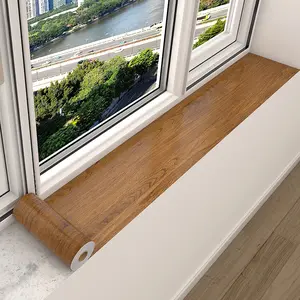 Wood Grain Pattern Window Sill Sticker, Self-adhesive Waterproof Window Sill Sticker, Window Upgrade Decorative Sticker for Furniture, Cabinets, and Threshold, Self Adhesive Film