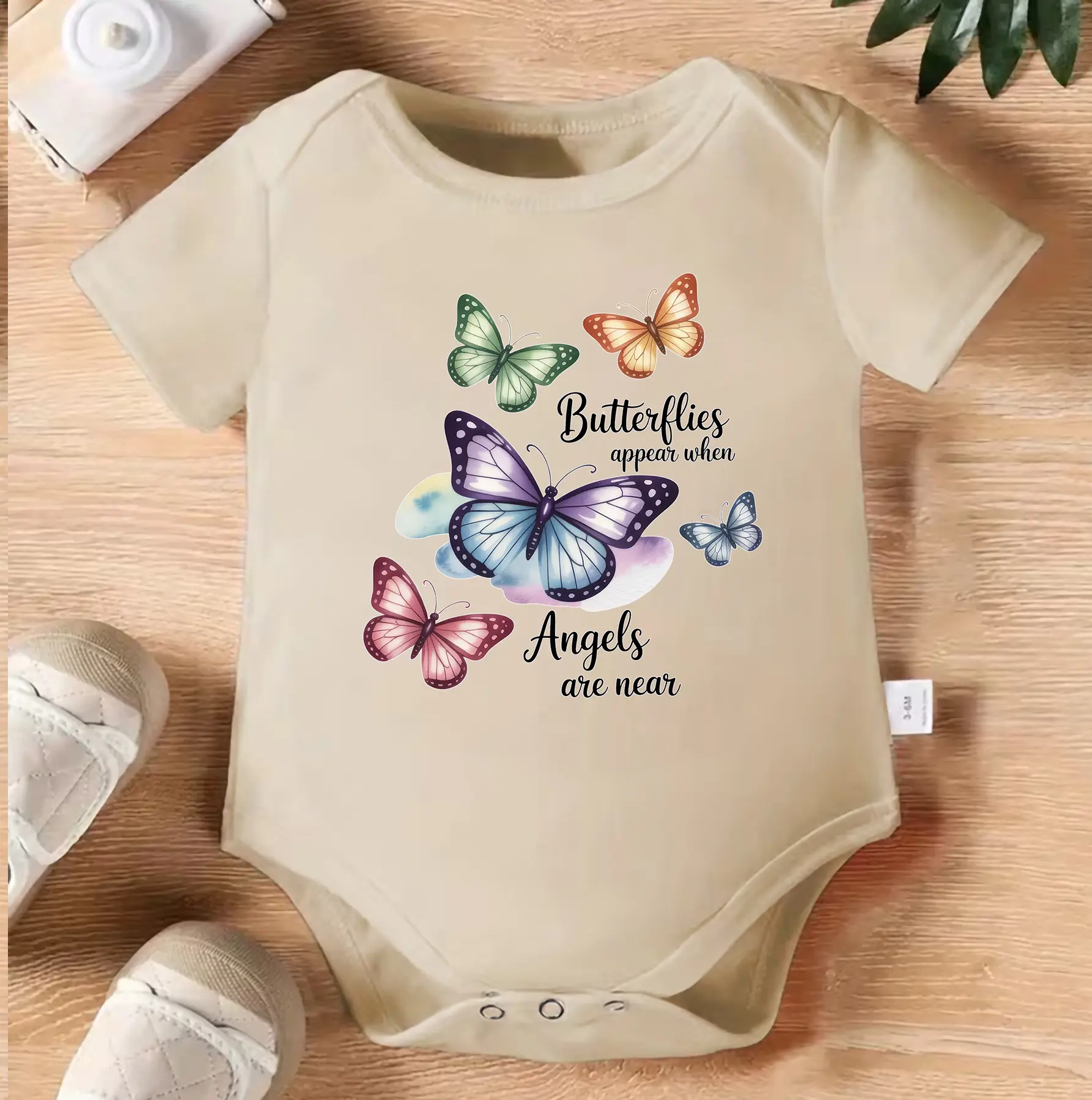 Butterflies Appear When Angels Are Near Baby Bodysuit, Butterfly Memorial Baby Onesie, Rainbow Butterfly Infant Romper, Sympathy Baby Outfit, Angel Baby Bodysuit, Baby Shower Gift, Inspirational Newborn Clothes, Remembrance Baby Shirt