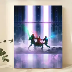 1 piece/set of unframed canvas print posters, classic sci-fi art, epic battle of the dark side, perfect gift for movie fans, ideal for bedroom, living room, kitchen, dormitory hallway, murals, wall decoration, room decoration, Modern Home Decor