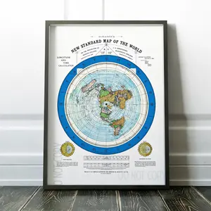 Trendy Poster-Flat Earth Map 1892 by Alexander Gleason Vintage Old Maps Wall Art Poster Print Decor Room Colorful Gifts Ornaments Decoration