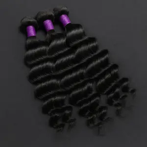 Human Hair: Singles and Bundles:  Brazilian Loose Wavy, 10" - 30"