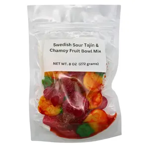 Tajin Swedish Chamoy Fruit Bowl Mix - 1/2 LB Bag - Sour Gummies - Bonbon- Snack - Mexican - Candy, Sweet spicy sour