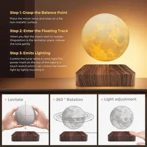 GalaxyGlide™ Levitating Moon Lamp – 3D Floating LED Light Decor