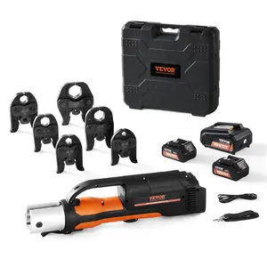 Spring new arrivals Pro Press Tool, 18V Electric Pipe Crimping Tool for 1/2" to 2" Copper Pipes, Press Tool Kit with 6 Pro Press Jaws, 2pcs 4AH Battery, Fast Charger & Carrying Case