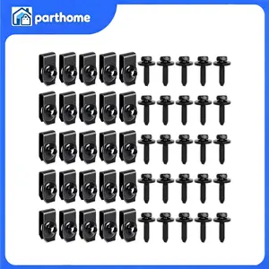 50pcs M6 U Nut Clips & Bolts Body Fastener Fender Splash Shield Retainer Screws