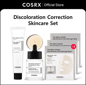 [COSRX Official] Discoloration Correction Skincare Set |  Retinol 0.1 Cream + Alpha-Arbutin 2 Discoloration Care +  Alpha-Arbutin Discoloration Care Hydrogel Mask (3EA)