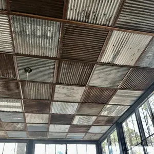 Reclaimed Corrugated Barn Tin Ceiling Tiles