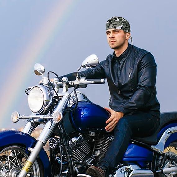 4pcs Sweat Wicking Beanie Cooling Skull Cap Motorcycle Head Wrap Bandana for Men Women headband hair soft scarf