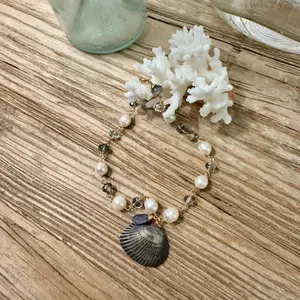 Grey Seas Seashell Bracelet with Unique Shell Charm