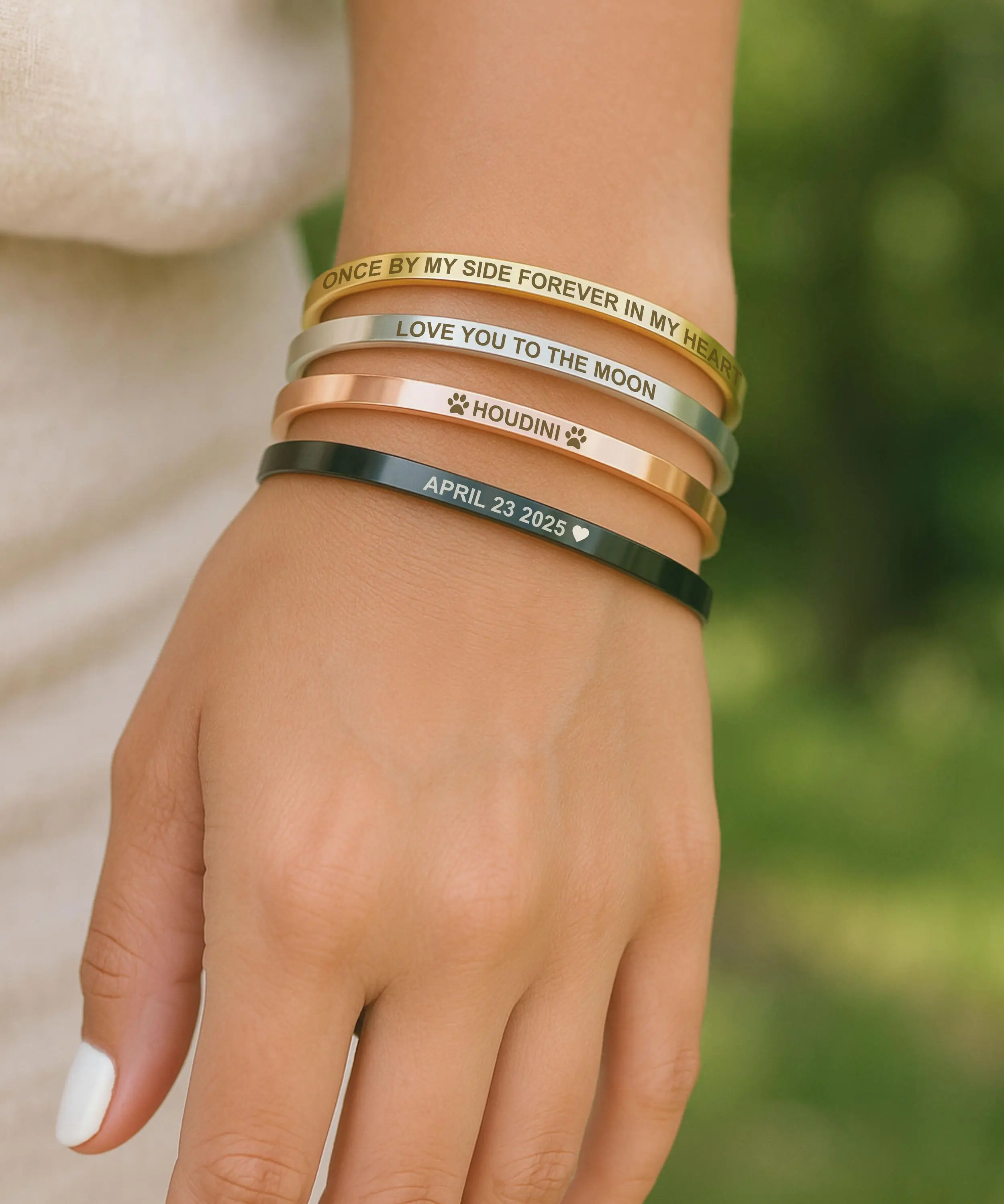 Kraftify Custom Message Cuff Bracelet, Your Own Engraved Words for a Meaningful Keepsake, Personalized Birthday Gift and Meaningful Keepsake, Everyday Jewelry with a Personal Story, A Thoughtful Keepsake to Wear