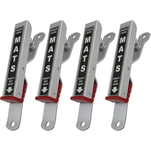 Wash Mat Clamps - Heavy-Duty Floor Mat Holders for Cleaning & Drying - Rust-Resistant  - Mountable - Holds  Mats - Black, 4 Pack