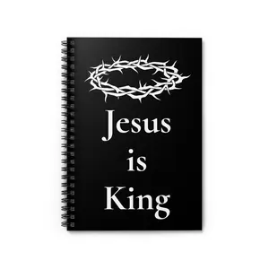 Christian Crown of Thorns Spiral Notebook - Ruled Line, Jesus is King Journal, Black and White Religious Notebook, Faith Notebook, Gift for spiral notebook diary notebook woman journal 2024-2025 planner