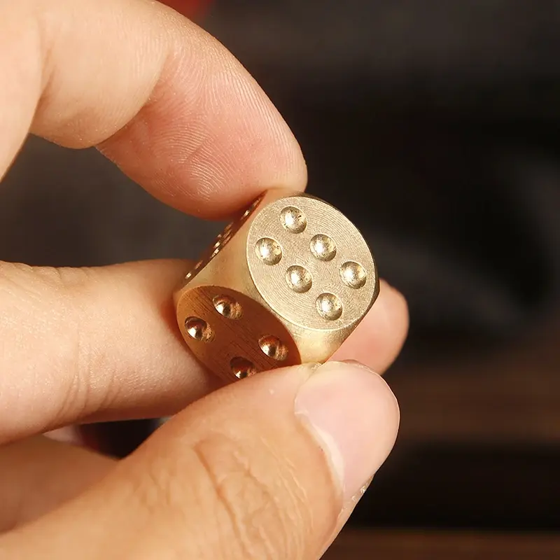 Metal Brass Dice 20MM 15MM Party Entertainment Fun KTV Bar Flip Numbers Games Props Role Playing Novelty Gifts For Adults
