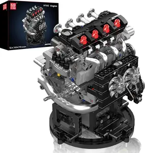 Mould King 10234 Technik VTEC Engine Set for Adults, Electric Motor Drive Engine Model, Display Piece for Collectors (772 Pieces) Technology Interlocking Blocks Construction Kit