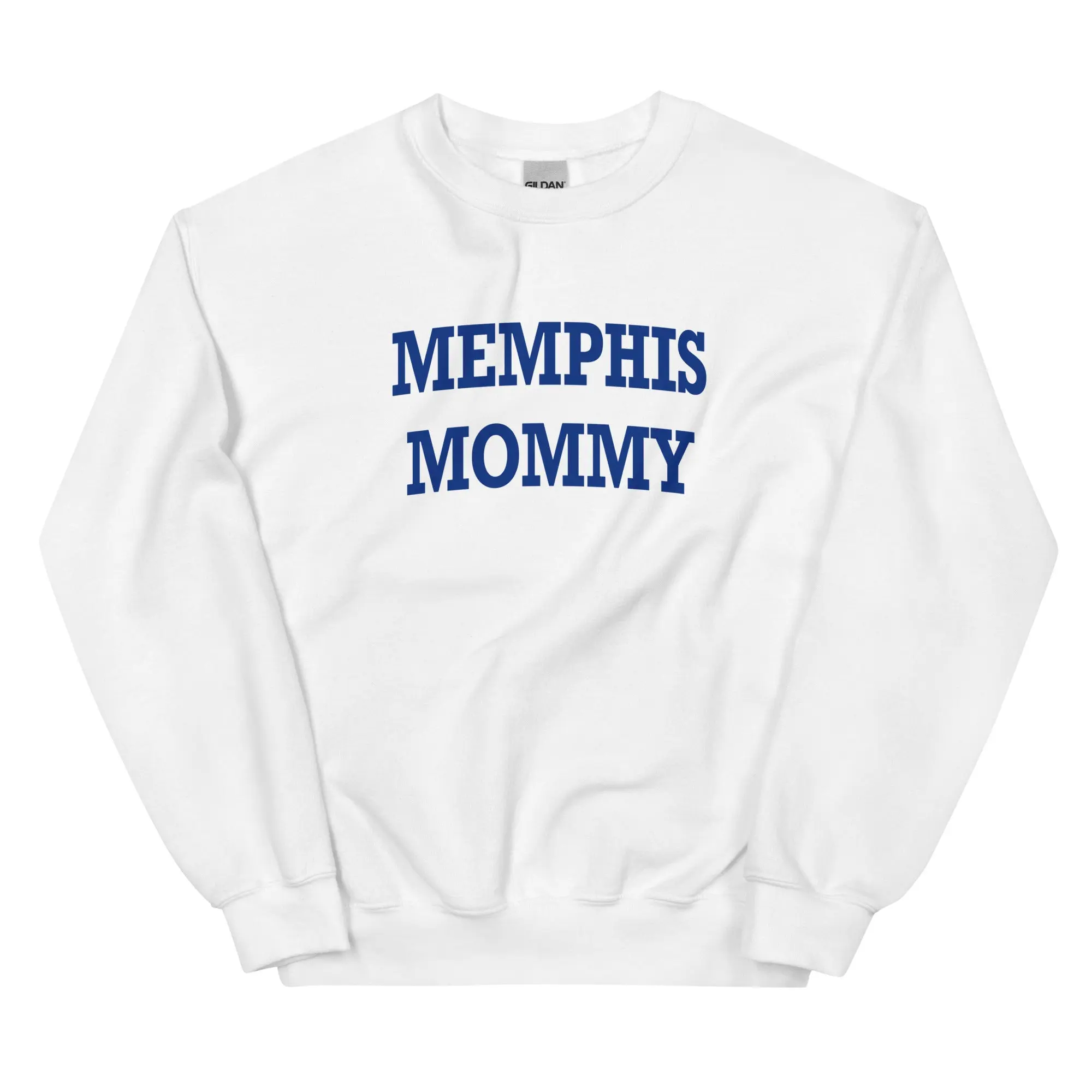 Memphis Mommy Sweatshirt - White, Athletic & Classic Style, Classic Collar, Comfortable Fit, Spandex Blend, Plain Design