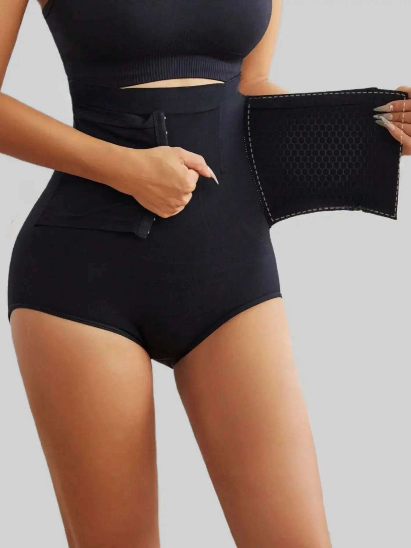Women's High Waist Double Pressure Compression Shapewear Pants, Shorts, High Stretch Shaper,Adjustable Hook Eye Design Breathable Comfortable Bottoms,Womenswear,Tuck Garment,Highwaist Girdle Everyday