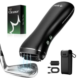 KELOB Electric Golf Club Cleaner Brush USB-C Rechargeable, 360° Auto-Rotating, 100ml Water Tank 2000mAh Type-C Rechargeable, High Pressure Water Spray, Portable Scrubber with Magnetic Clip, 2000mAh Battery Golf Bag Accessory Birthday Father's Day Gift