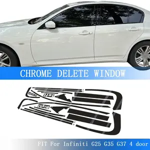 Glossy Black PVC Car Window Decorative Strip Sticker For Infiniti G25 G35 G37 4 door 2007-2013 Exterior Protection Accessory Decal For Cars