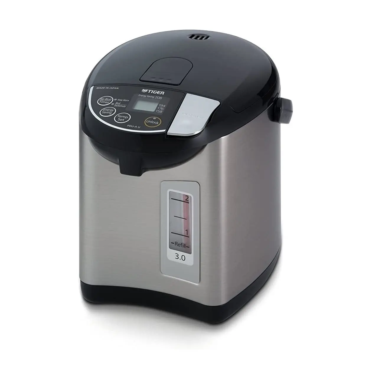 Tiger PDU-A30U-K 3L Stainless Black Electric Hot Water Boiler and Warmer, Kitchen Household Appliance