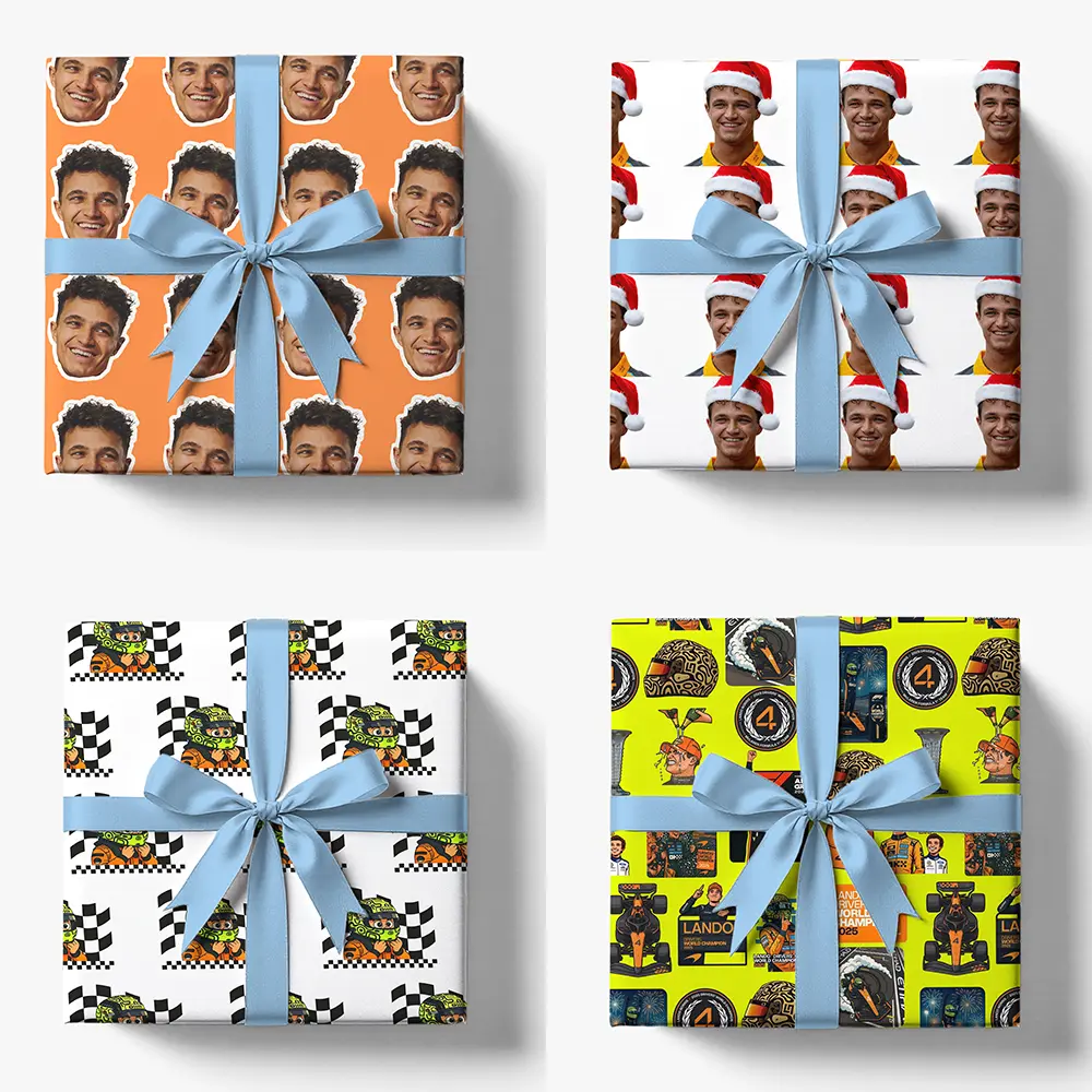Lando Norris Wrapping Paper, Sport Car Racing Diver Roll Paper, World Champion Gift for Fans