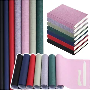 7 Colors Book Cloth for Book Binding 17x35.4 inches Fabric Surface Paper Backed Book Binding Materials for Adult DIY Book Album Cover Scrapbooking Craft Supplies