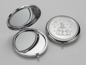 Set of 12 Personalized Sweet 16/Wedding(Boda)/baptism(bautizo)/Communion/Anniversary/Quinceañera Compact Mirror - Custom Engraved Makeup Mirror with Name & Date | Elegant Princess Gift for Her