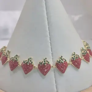 strawberry bracelet laminated gold
