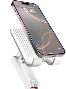 Cooper 360° Stand, Rotating Cell Phone Stand for Desk, Sturdy Metal Base, Portable & Foldable, Cream White - Cellphone, Smartphone