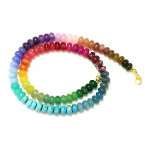 Rainbow candy gem necklace