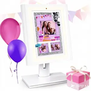 MWE Portable Photo Booth: 10" Touch Screen with Built-in Printer & APP Control, LED Ring Light for Instant 4x6 Photos | WiFi & Remote Operation Included