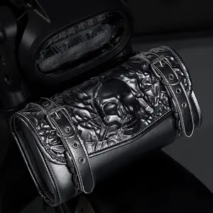 Vintage Punk Motorcycle Storage Bag, Outdoor Cycling Electric Bike Modification, Practical Motorcycle Hanging Pouch, European and American Style