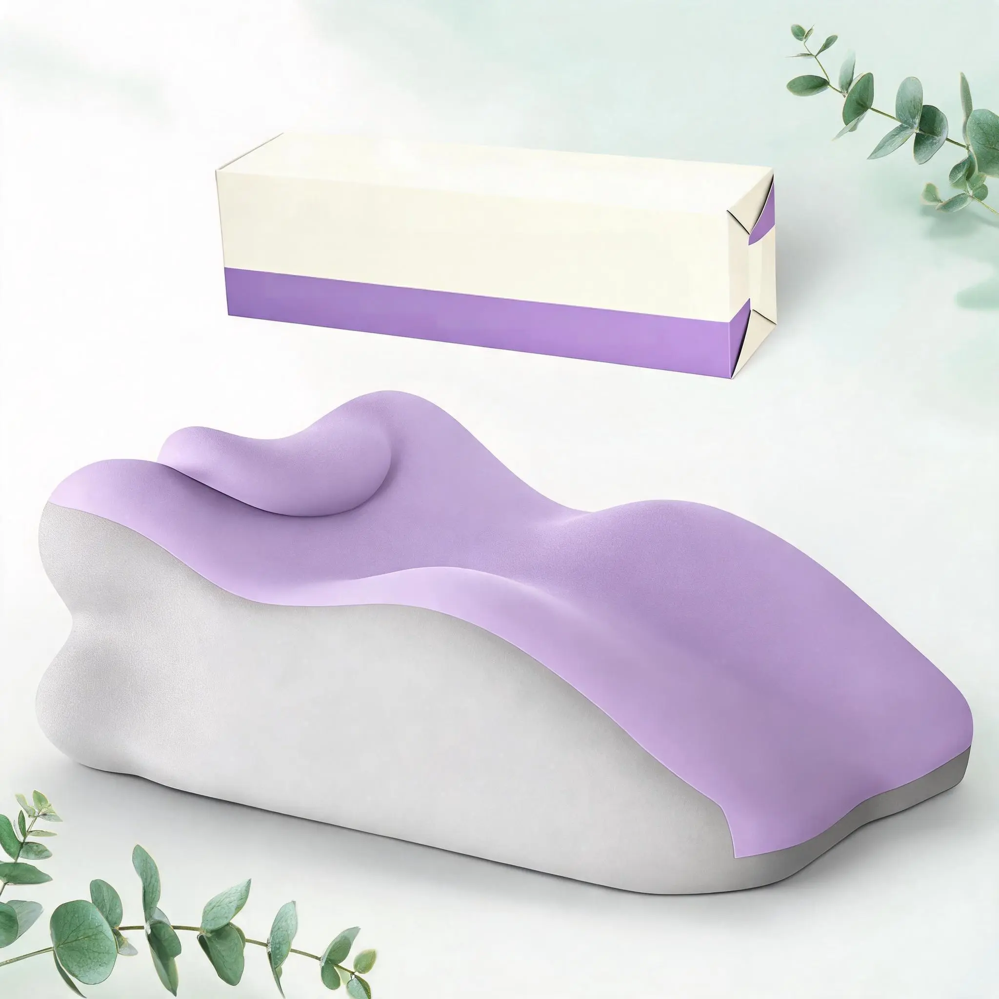 Ergonomic Memory Foam Neck Support Pillow for Reading, Office Nap and Relaxation