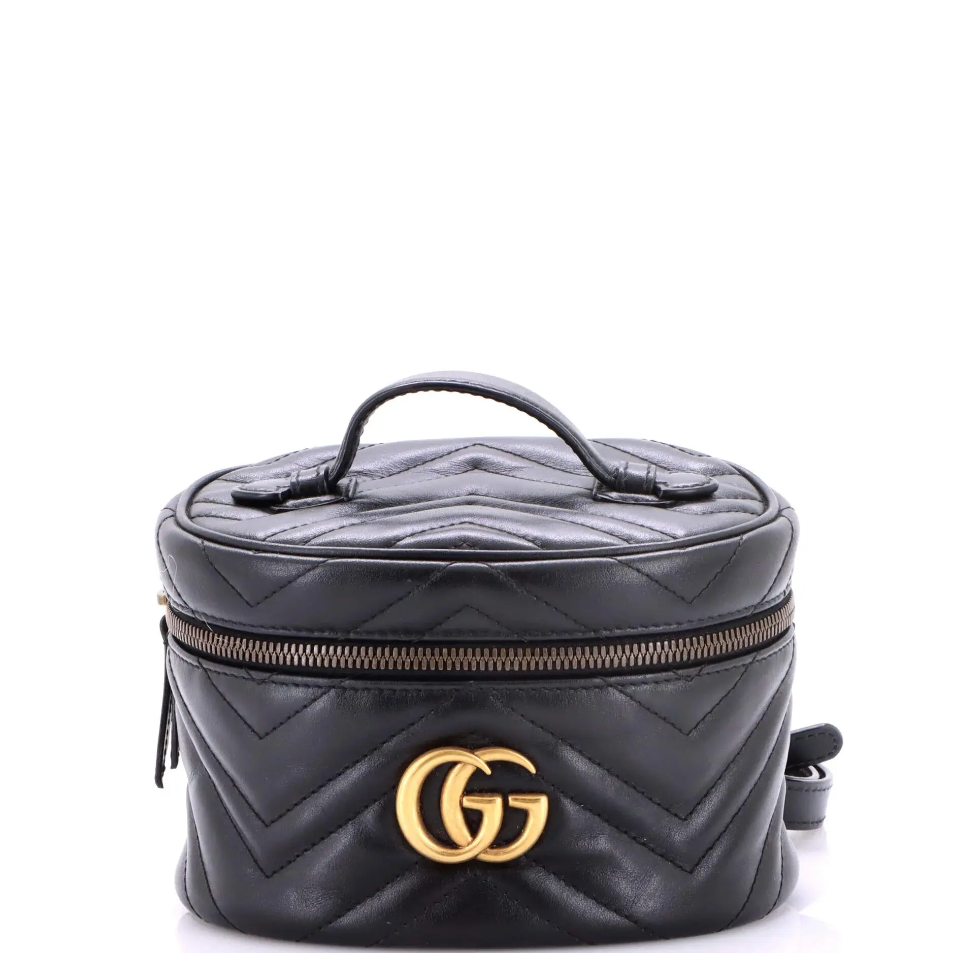 Pre-owned GUCCI Leather Backpacks GG Marmont Vanity Backpack Matelasse Mini by Rebag