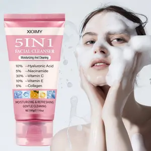 60g Hyaluronic Acid Niacinamide Vitamin C E Collagen Face Cleanser, Deep Cleaning Moisturizing Skin Care, Smooth Radiant Skin