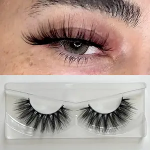 Labo Glam Runway 25mm Long Faux Mink Lashes | Lifted Model Glam Strip Lashes Reusable
