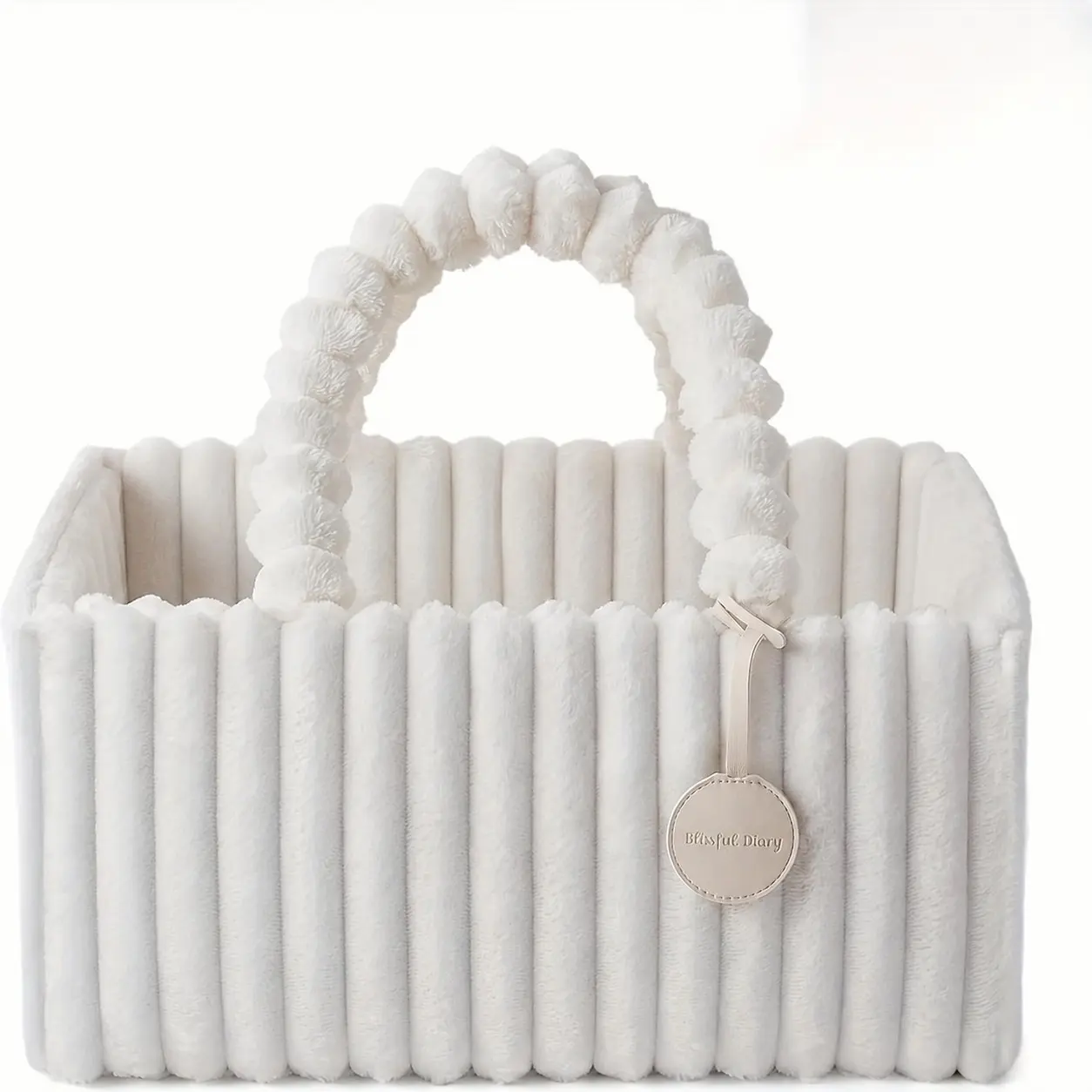 Baby Diaper Organizer Basket, Diaper Caddy, Soft Flannel Nursery Storage Bin with Gift Ready Packaging, Perfect for Newborn Essentials and Baby Shower Gift Ideas