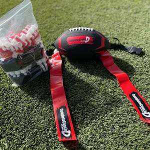 Flag Football Flags with Bonus Football (10 Flag Belts + Signed Coach D Football)