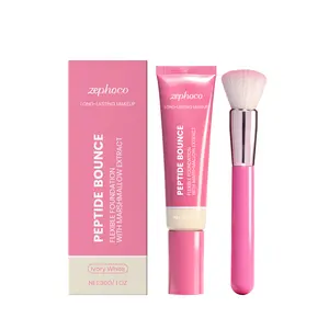 LONG-LASTING MAKEUP,PEPTIDE BOUNCE,Light And Long-Lasting Foundation (Ivory White) Moisturizes Naturally Without Smudge, Matte Natural And Clear Concealer Foundation
