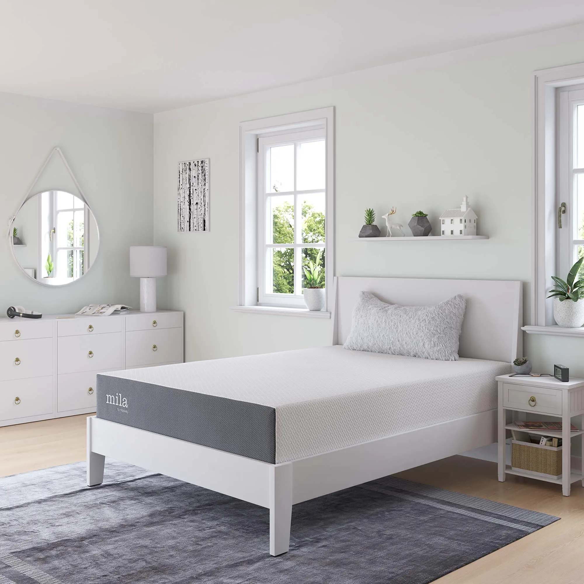 Modway Mila 10" Cozy Mattress, Breathable Material Mattress for Bedroom Use, Breathable Material Mattresses