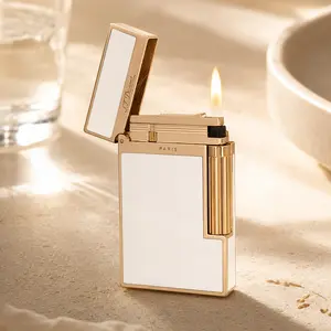[Lacquer] DPT White Lacquered Gold old fashined Lighter 125g best gift for father husband