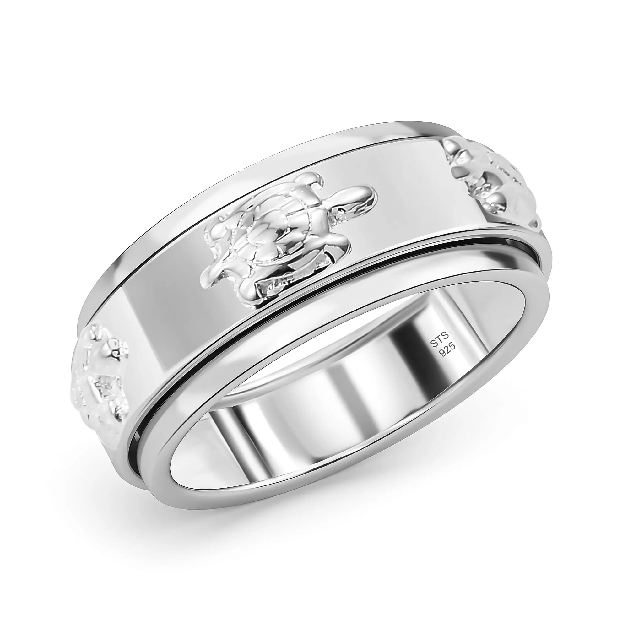 Turtle Band Ring in Sterling Silver 5 Grams