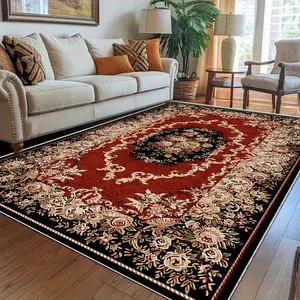 Vintage Floral Pattern Rug, 1 Count Non-slip Floor Carpet, Soft Rug Pad, Decorative Area Rug for Home Living Room Bedroom Kitchen Study Room, Home Essentials, Floral Rugs