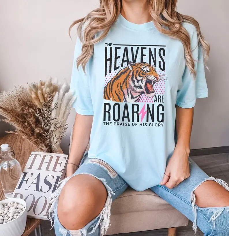 The Heavens Are Roaring Tshirt, Bible Verse Shirt, Religious Shirt, Christian Shirt, 80s Faith Shirt