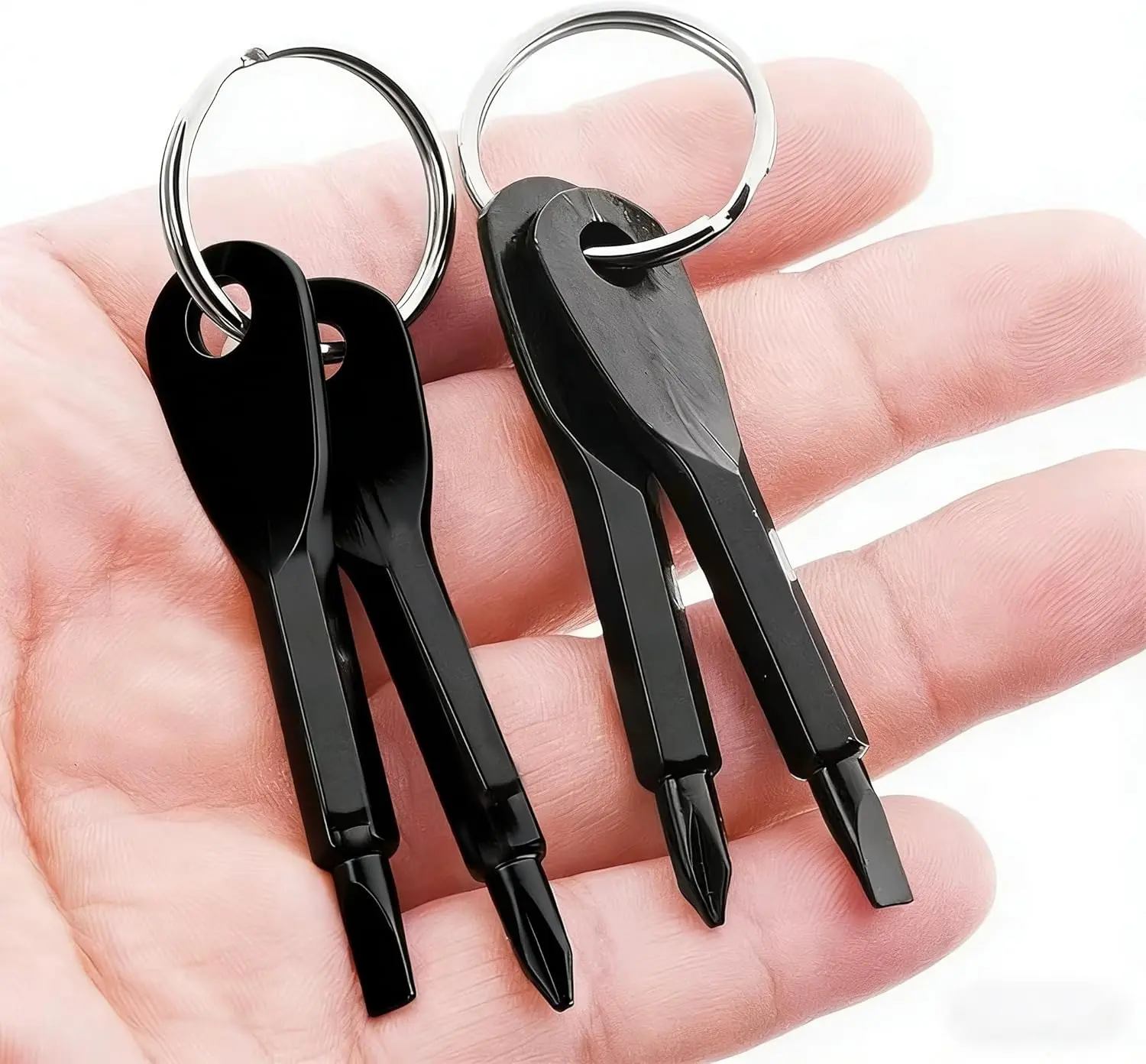 4-in-1 Keychain Screwdriver Set, Stocking Stuffers for Men Adults, Multi-functional Cool Gadgets Tools with Cross Recess and Slotted, Christmas Gifts for Men Husband Dad Boyfriend