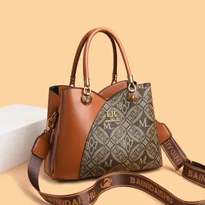 2025 Summer New Fashion Patchwork Color Block Wide Shoulder Strap Single Shoulder Crossbody Tote Large Capacity Women's Bag Extra Large Capacity Handbag Wallet