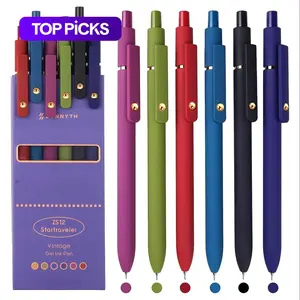 0.5mm Gel Pen, 6 Counts/set Retractable Gel Pen, Colorful Smooth Writing Pen, Rollerball Pen Set, Stationery Supplies for Home School Office Dormitory